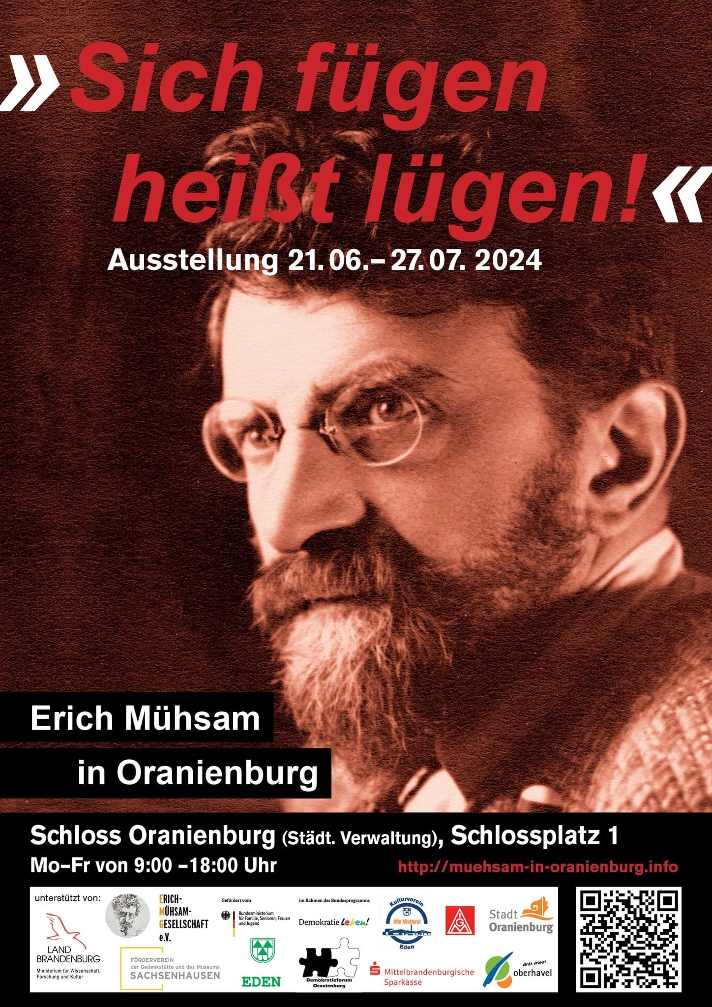 Durch Anklicken des Plakates mit Erich Mühsam gelangt man auf die Webseite zur Ausstellung 